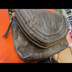 Vintage black fold over  clutch